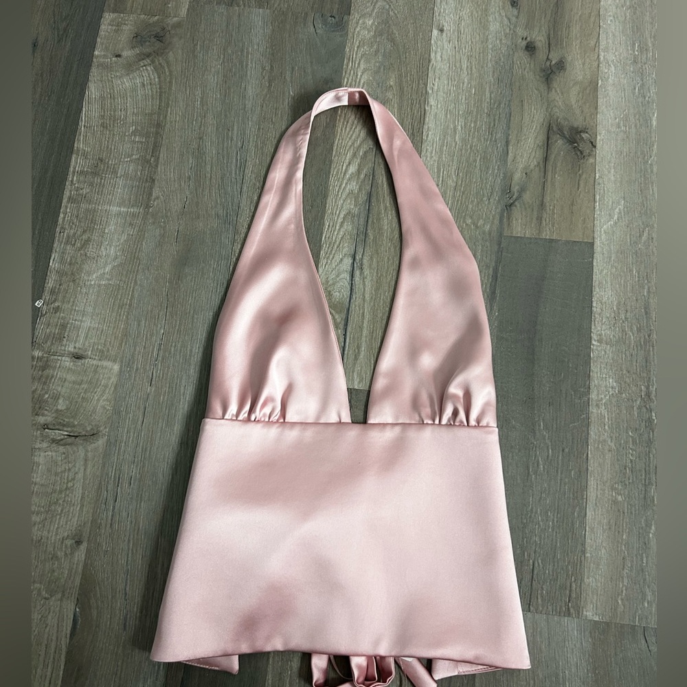 Pink satin top